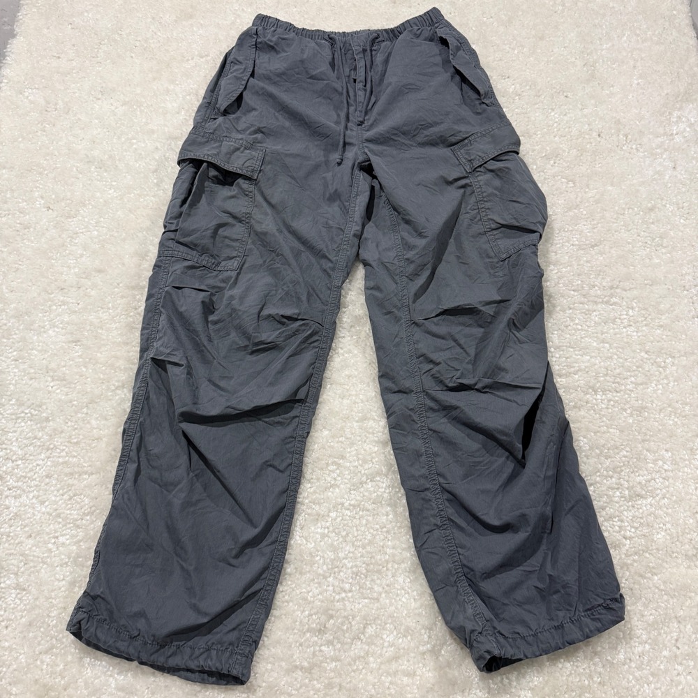 TNA Wide Leg Cargo Pants in Charcoal Gray